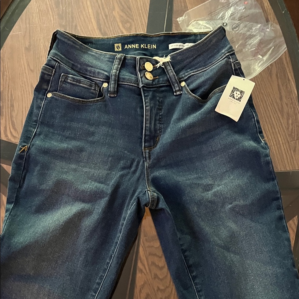 Anne Klein Women's High Rise Dark Blue Jeans